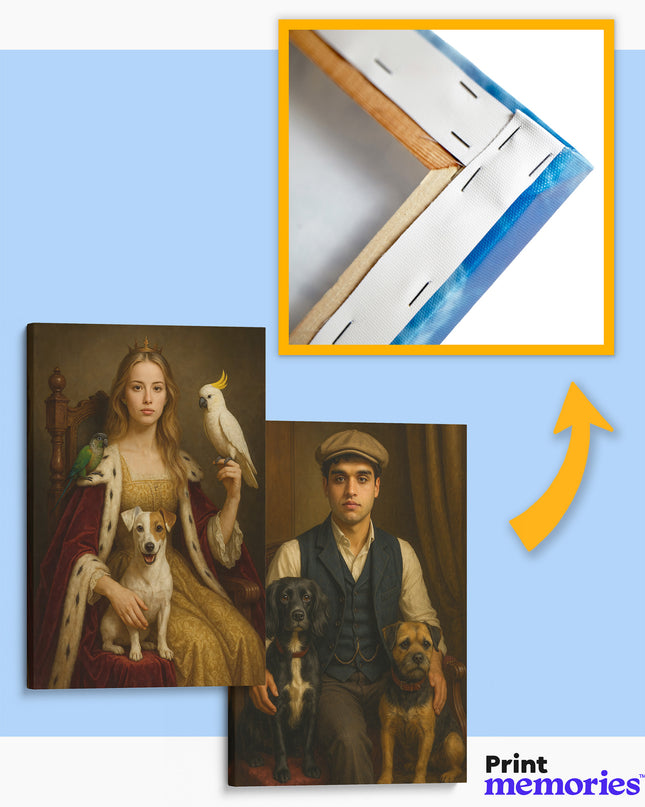 Koninklijk Portret – Jij & je Huisdier op Canvas